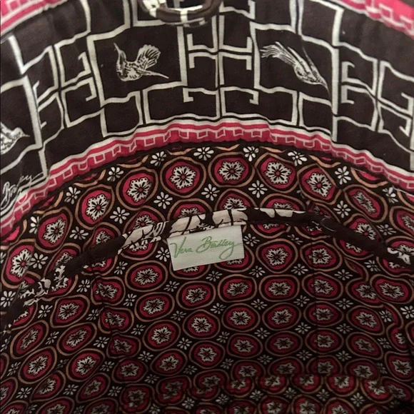 Vera Bradley Brown and Pink Tote Bag - Picture 3 of 4